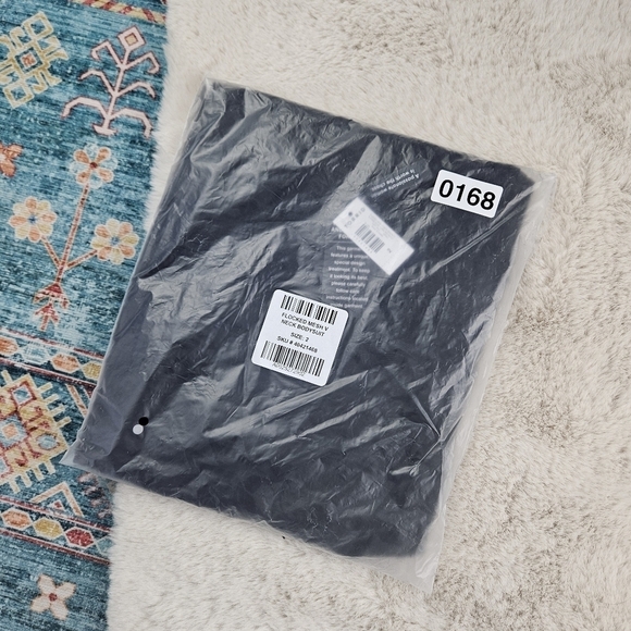 Torrid Flocked Mesh V-Neck Bodysuit Flocked Roses Floral Rich Black - Picture 7 of 7